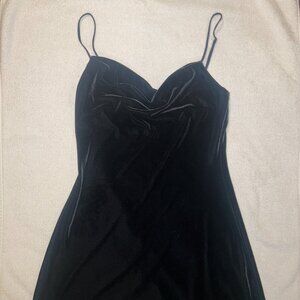 Abercrombie & Fitch Black Velvet Cowl Neck Mini Dress